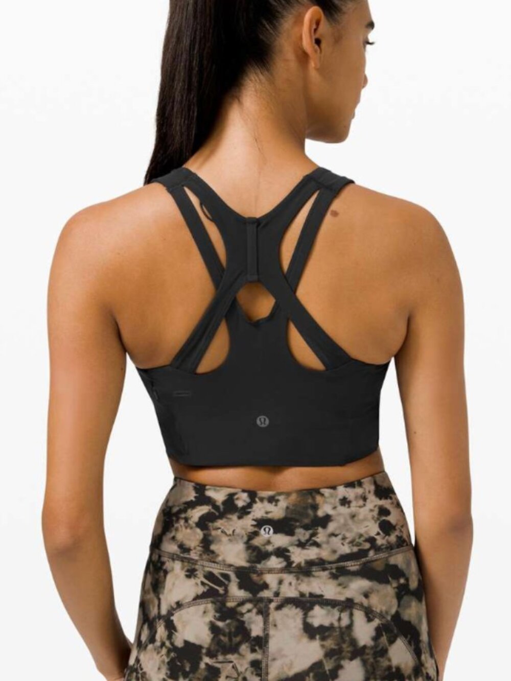 Lululemon Stash It Bra Black Size 6 Medium Support B/C Cup Zip Pocket Size 4 - Picture 1 of 4